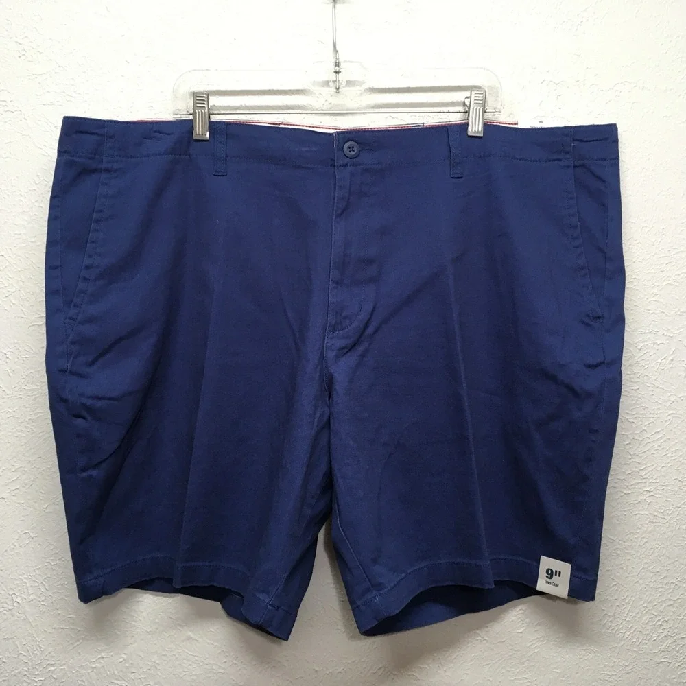 George Shorts Mens 46 Blue Flat Front Above the Knee Stretch 9